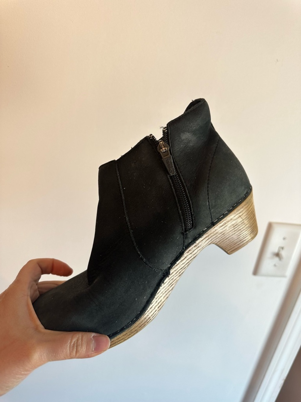 Dansko Women’s Black Suede Low Heel Ankle Boot - Picture 5 of 6
